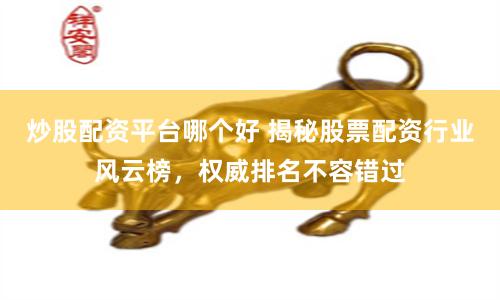 炒股配资平台哪个好 揭秘股票配资行业风云榜，权威排名不容错过